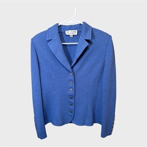 Vintage St. John Collection Blazer Jacket Women's Blue size 10 Quiet Luxury